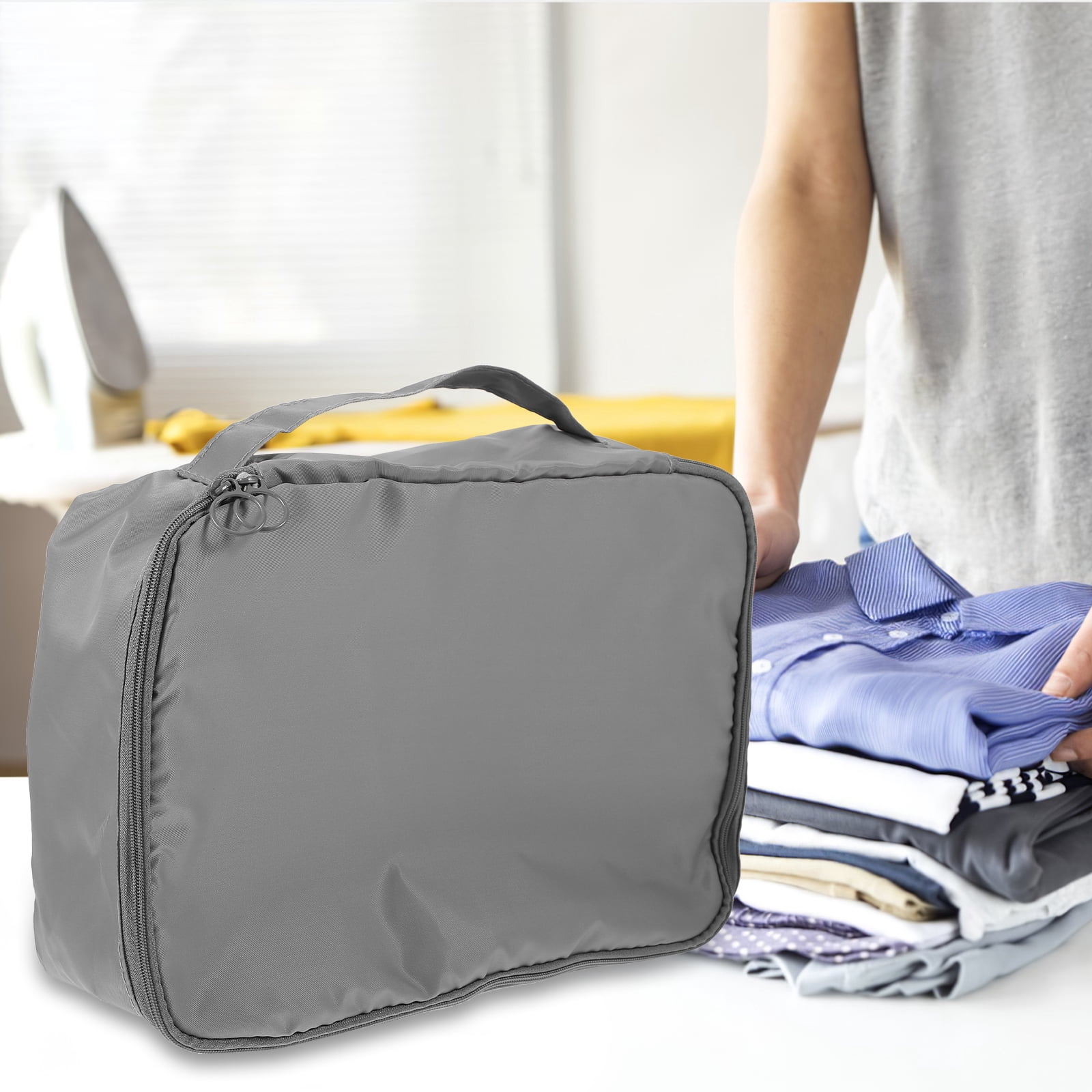 TABLZONE Travel Accessory Shoe Bag Clothes Bags Grey 1Set 11.8X10.6X4.7In