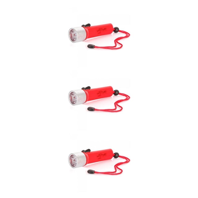 Linterna de buceo LED Naiovety antorcha impermeable subacuática brillante Rojo 3Conjunto