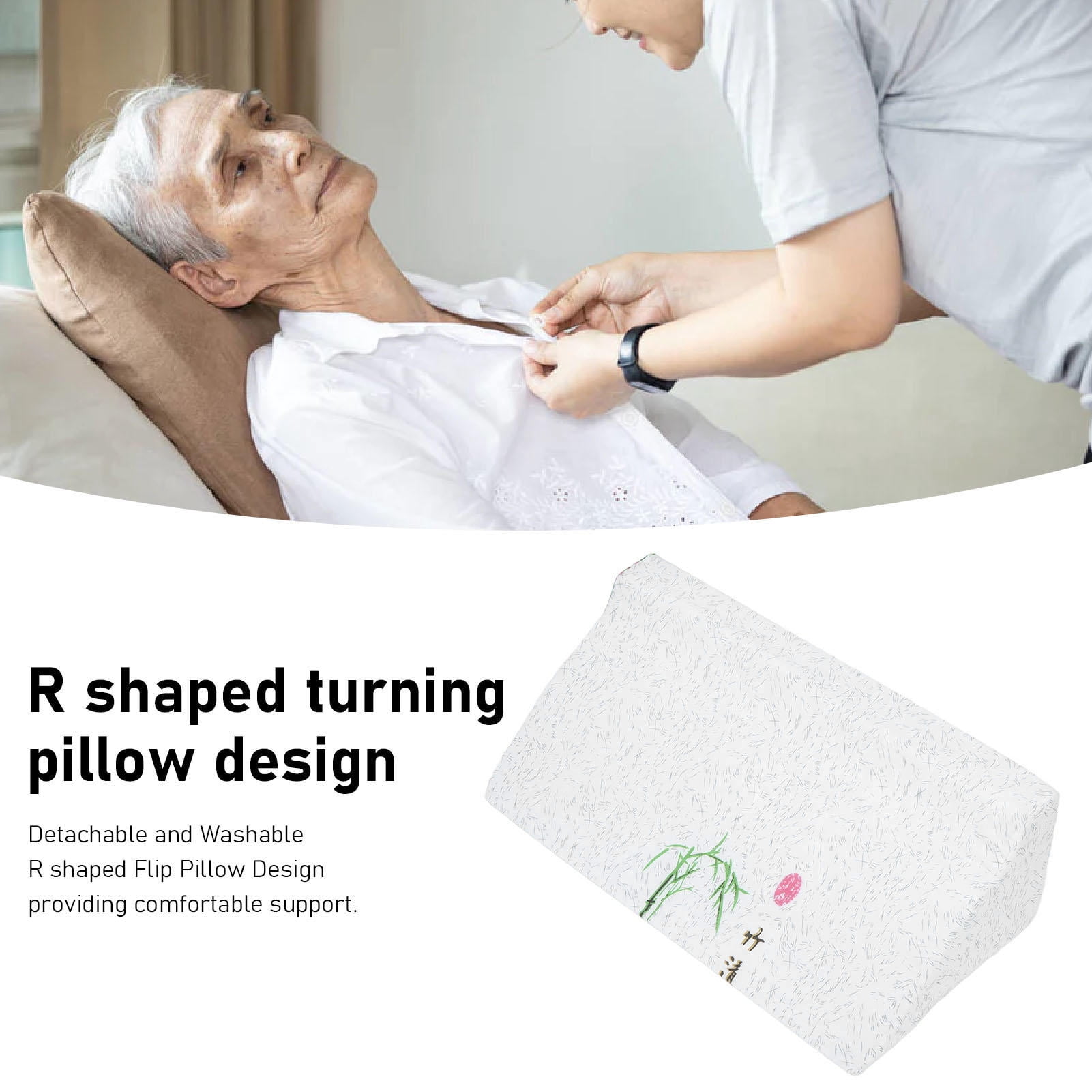 LAZIOEGR R‑Shaped Flip Wedge Pillow – 50x25x15cm, Washable, Multi‑Position Support for Bedridden Patients, Reduces Back Pain & Decubitus Ulcers