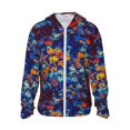 thumbnail image 2 of Uemuo Colorful Fall Leaves Pattern Women's Full Zip UPF 50+ Sun Protection Hoodie Jacket Long Sleeve Sun Shirt Hiking Outdoor Performance with Pockets-Large, 2 of 9