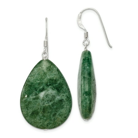925 Sterling Silver Large Aventurine Green Tear Drop Dangle Chandelier Earrings Canada 925 Sterling Silver Large, Green Chandelier Earrings Large
