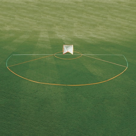 Bownet Goal Portable Lacrosse Crease - Womens Practice Indoor Outdoor - East to Setup - Portable with Carrying Bag - (Regulation 17' Diameter), Orange