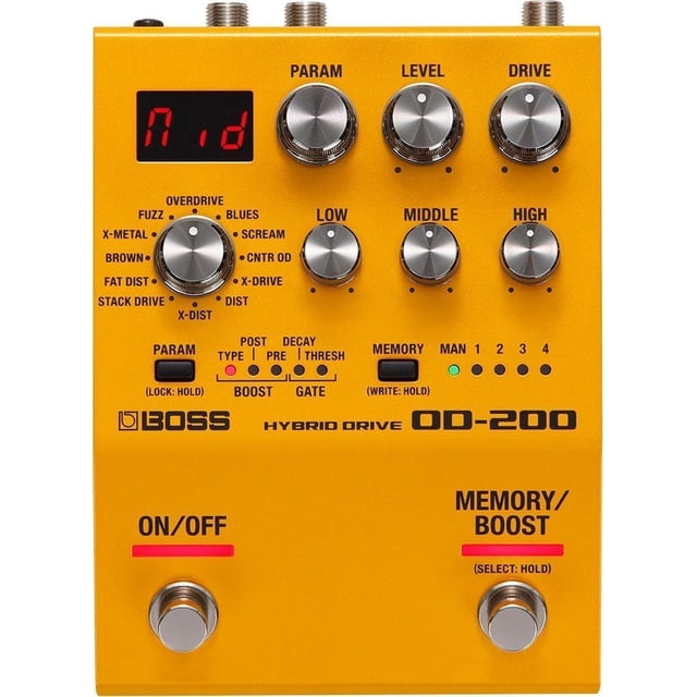 Boss Od-200 Pedal Compacto De Hybriddrive Serie 200 12 Modos Boss OD-200
