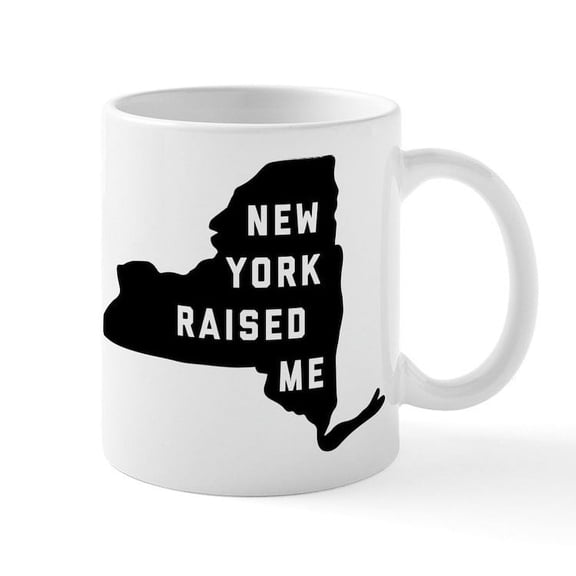 CafePress - New York Raised Me - 11 oz Ceramic Mug - Novelty Coffee Tea Cup