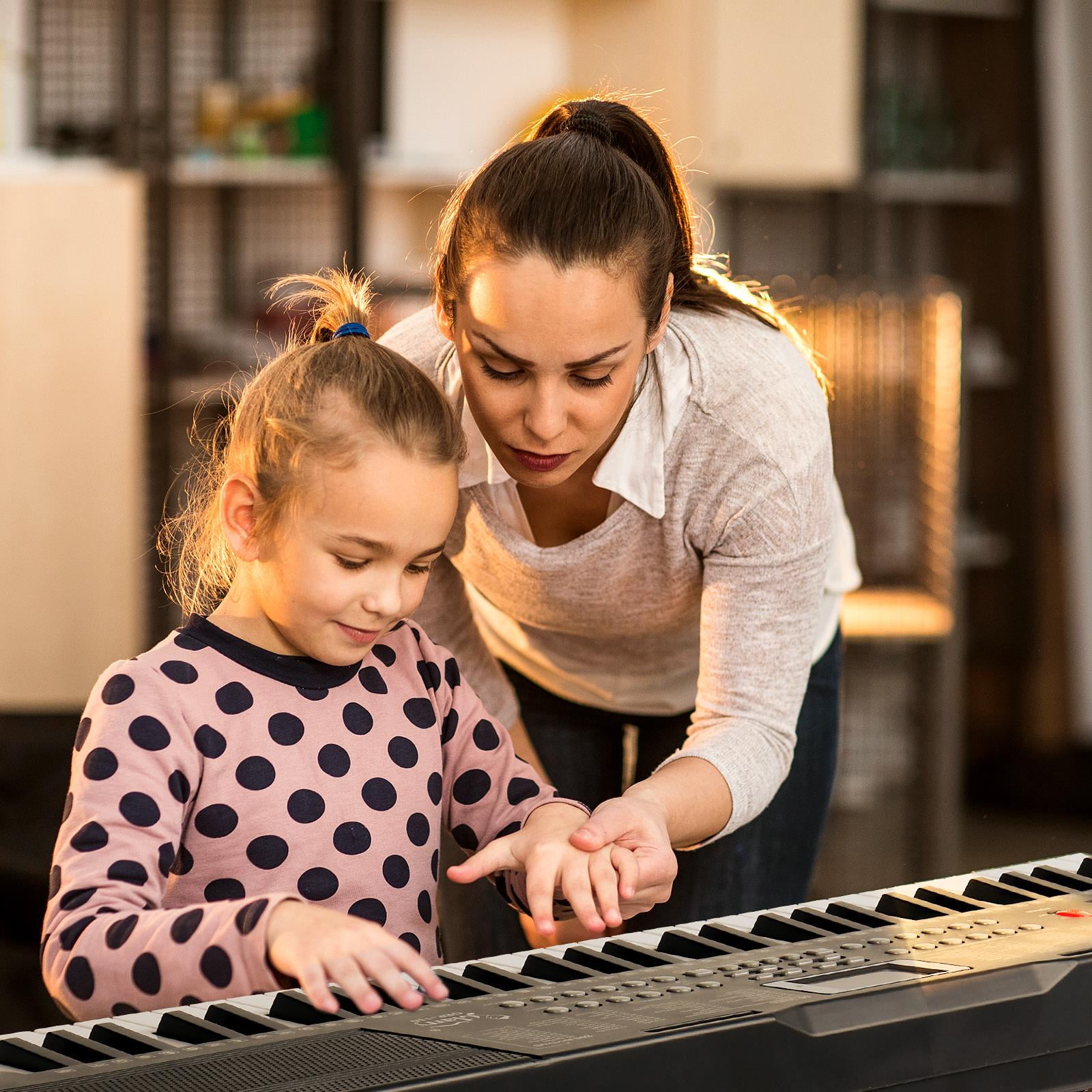 Glarry 61 Keys Keyboard with Piano Stand, Piano Bench, Built In Speakers for Beginners