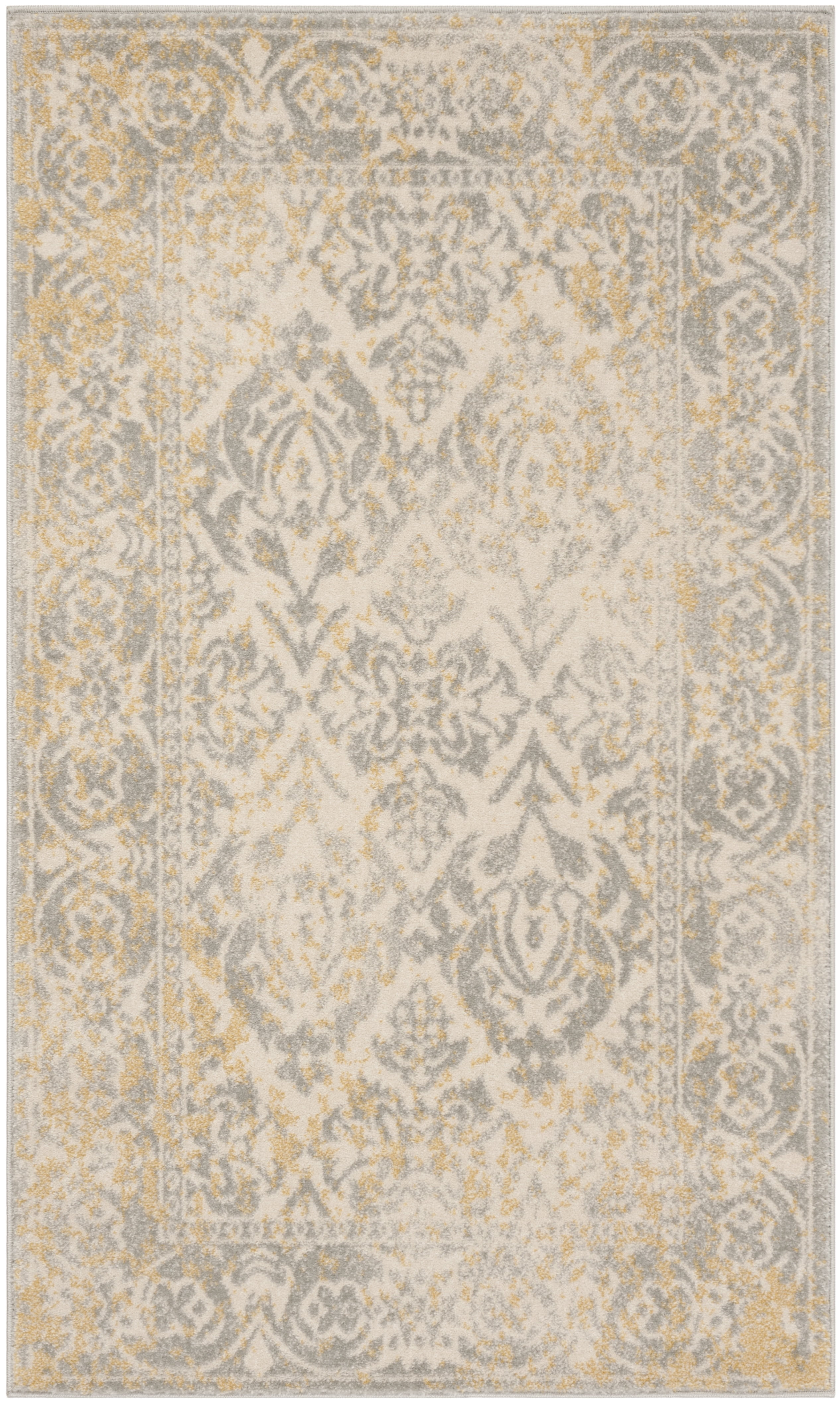 SAFAVIEH Evoke Varden Bordered Area Rug, Ivory/Gray, 3' x 5'