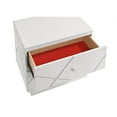 thumbnail image 6 of Manhattan Nightstand with Solid+Manufactured Wood & Red Velvet Lining in White, 6 of 6