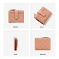 thumbnail image 5 of Cartera pequeña para mujer, cartera para tarjetas de crédito con ventana de identificación y bolsillo con cremallera, cartera plegable de piel sintética para regalar, viajes (rosa), 5 of 5