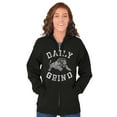 thumbnail image 3 of Daily Grind Gym Workout Exercise Unisex Fleece Graphic Zip Up Hoodie Brisco Brands 2X, 3 of 5
