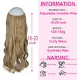 thumbnail image 5 of SHCKE 20 Inch 150g Secret Hair Extensions Curly Invisible Hair Extensions with Transparent Adjustable Wire Removable Secure Clips Synthetic Hairpieces for Women Light Ash Brown&Bleach Blonde, 5 of 5