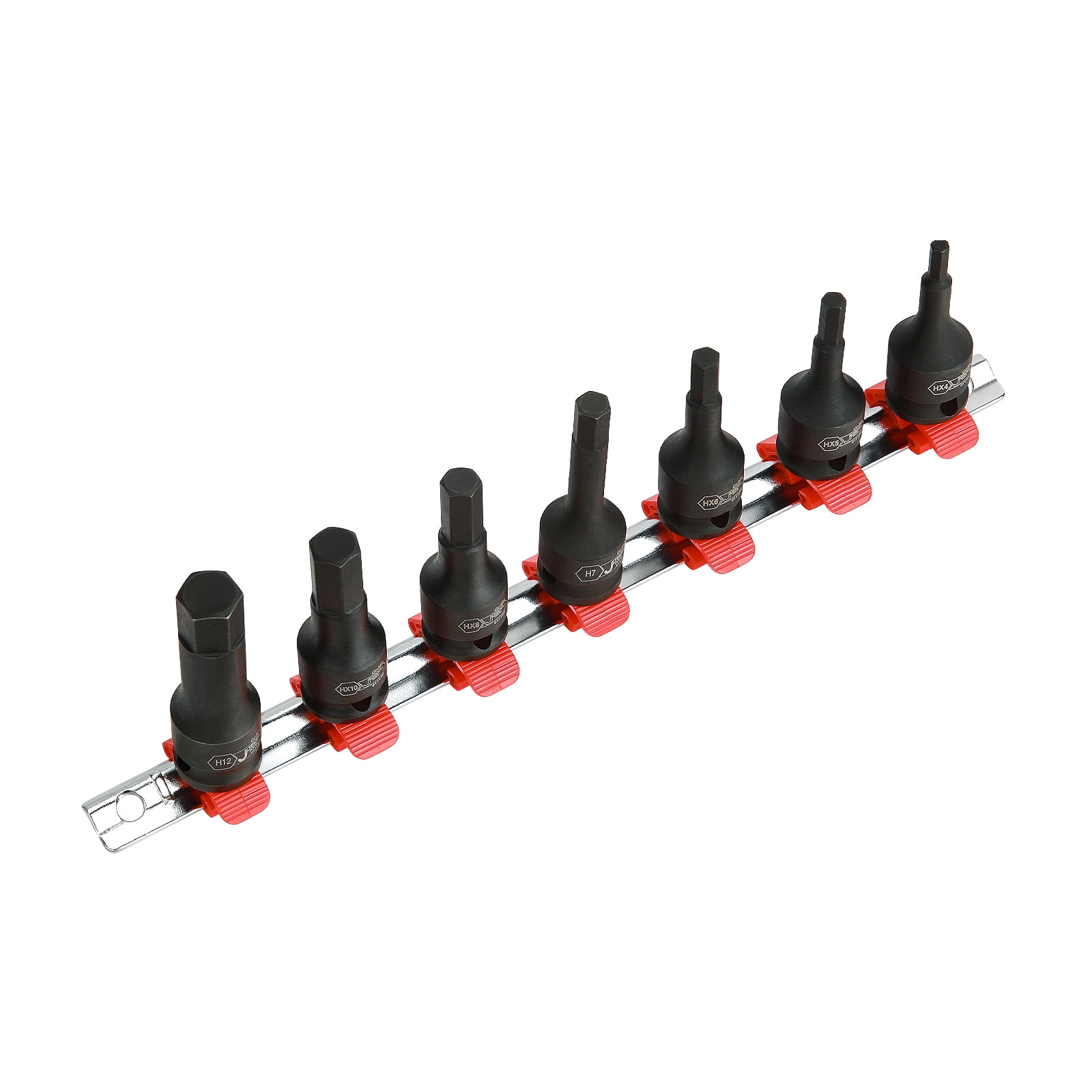 Jetech 7PCS 3/8 Inch Drive Hex Bit Impact Socket Set, Metric Size 4mm - 12mm