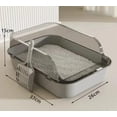 thumbnail image 6 of Semi-Enclosed Cat Litter Box Splashproof Kitten Toilet Tray Pet Cleaning Basin with High Sides for Indoor Use, 6 of 9
