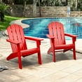 thumbnail image 2 of Lacoo Adirondack Chair HDPE Resin Adirondack Chairs, Red, 2 of 7