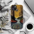 thumbnail image 5 of Psychedelic Forest River Phone Case, Trippy Swirl Nature Art Protective Cover for iPhone 16 15 14 13 12 11 Pro Max Mini Plus, 5 of 6
