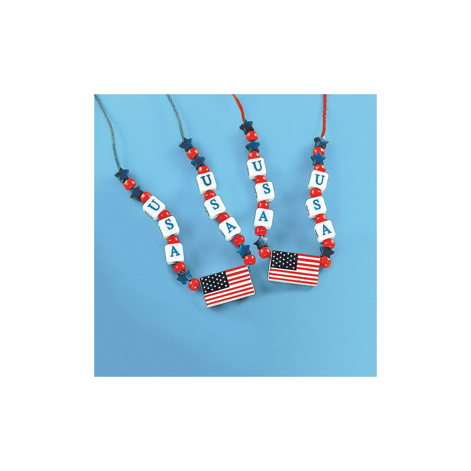 Usa Beaded Necklace Craft Kit Craft Kits 12 Pieces
