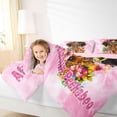 thumbnail image 3 of Castle Fairy Tie Dye Afro Girl King Bedding 7pcs,Vibrant Tropical Flower King Bed in a Bag,Pink Multicolor,Grey Reversible, 3 of 7