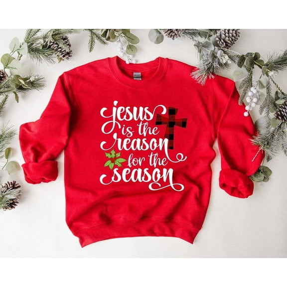 Jesus Is The Reason For The Season Retro Unisex Sweatshirt, Christian Christmas Sweatshirt, Christmas Jesus Shirt, Jesus Christmas Sweater