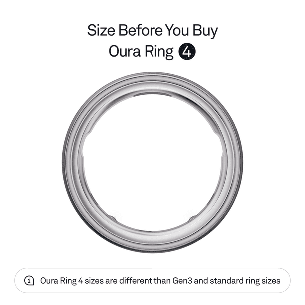 Oura Ring 4, Brushed Silver, Size 8, Smart Wearable, Sleep