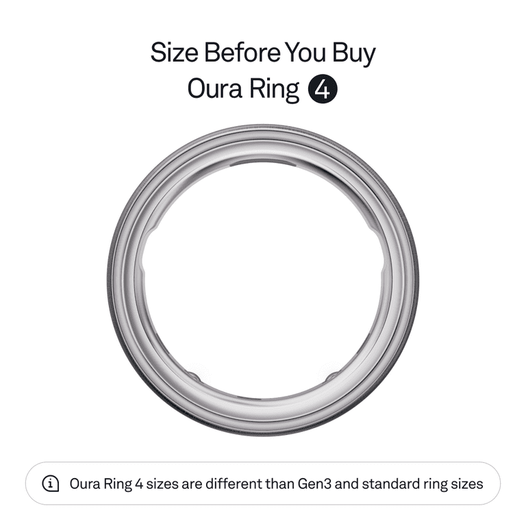 Oura Ring 4, Brushed Silver, Size 6, Smart Wearable, Sleep