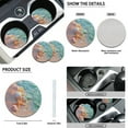 thumbnail image 5 of Renewold Beach Starfish Seashell Green Car Seat Cover Full Set, with Car Steering Wheel Cover Seat Belt Pad Covers Cup Coasters Keyring 11 PCS Auto Interior Accessories Universal Car Interior Decor, 5 of 7