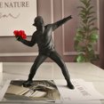 thumbnail image 1 of Estatua Creativa Lanzar flores niño Arsthec ornamento resina decoración distintiva para el hogar (negro) Wdftyju Libre de BPA, 1 of 3