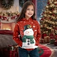 thumbnail image 4 of Girls Christmas Sweatshirt Snowman Print Boys Hoodies Graphic Pullover Tops Long Sleeve Casual Soft Boys Kids Clothes Red 6-7 Years, 4 of 4