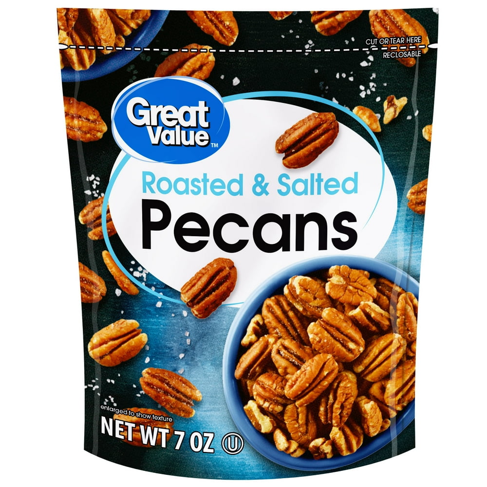 Great Value Roasted & Salted Pecans, 7 oz
