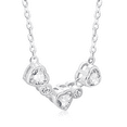 thumbnail image 3 of My Daily Styles Elegant 925 Sterling Silver Necklace with 3 CZ Hearts Attached - Bezel Set, 18" Chain (Silver), 3 of 7
