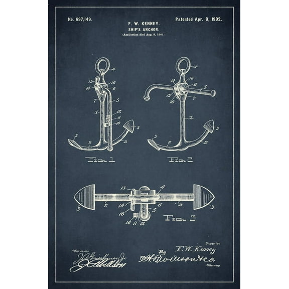 Boat Anchor Nautical Patent Art Print