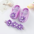 thumbnail image 5 of Newborn Baby Girls Soft Sole Non-Slip Shoes with Hair Band, 5 of 8