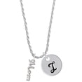 thumbnail image 1 of Delight Jewelry Silvertone Small Mom Script Silvertone Script Initial Disc - I - Charm Necklace, 20"+3", 1 of 4
