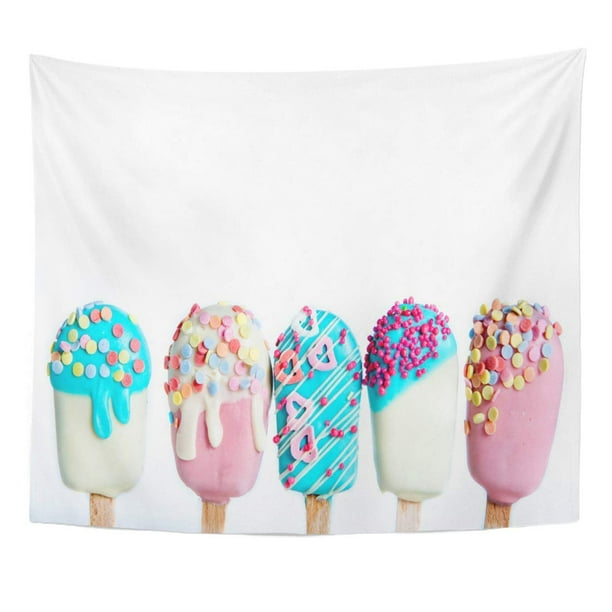 Refred Pink Sprinkles Cake Pops In Ice Cream Shape White Wall Art Hanging Tapestry Home Decor For Living Room Bedroom Dorm 60x80 Inch Walmart Com Walmart Com