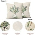 thumbnail image 5 of Spring Summer Leaf Pillow Covers 20X20 Inch Watercolor Eucalyptus Leaves Couch Pillow Cases Sage Green Farmhouse Throw Pillows Set of 2 Home Decor for Living Room Bedroom Bed Cushion Outdoor, 5 of 6