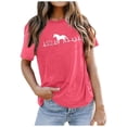 thumbnail image 1 of TSADFHJI Hauts pour Femmes pour l'Automne, T-Shirt d'Été Imprimé Confortable et à la Mode en Coton Coloré à Manches Courtes TTG Rouge, 1 of 4