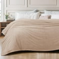 thumbnail image 2 of czcpp-Fleece Blankets Queen Size, Soft Warm and Fuzzy Blanket for Bed, Suitable for All Seasons, 90x90 Inches, Camel, 2 of 4