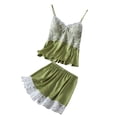 thumbnail image 3 of Wensltd Lace Camisole Pajamas for Women Slim Fit Crop Top and Shorts Casual Sleepwear, 3 of 5