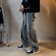 thumbnail image 4 of Pantalones vaqueros holgados y rectos estilo punk hip hop para hombre, pantalones vaqueros para hombre con bolsillos, estilo grunge Y2k, de alta calidad, de lujo, holgados, regulares, tallas X L, 4 of 5