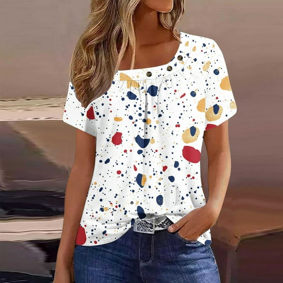 LiMoi Womens Shirts Short Sleeve White Tshirts Shirts for Women Gym Floral Tops for Women Plus Size T Shirts Reorder Items