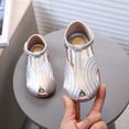 thumbnail image 2 of Gelikeya Toddler Little Girl Summer Sandals Closed Toe Flower Summer Outdoor Beach Dress Shoes Flower Girl Wedding Princess Shoes, Silver, 2 of 5