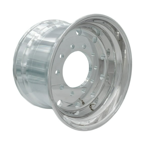 Truck Wheels Super Single 22.5x14 Forged Aluminum Rims Flat Face Polished Hub Pilot 4pcs.