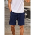 thumbnail image 5 of Men's Beach Shorts 9" Elastic Waist Drawstring Short Lightweight Regular Fit Casual Summer Shorts, 5 of 6
