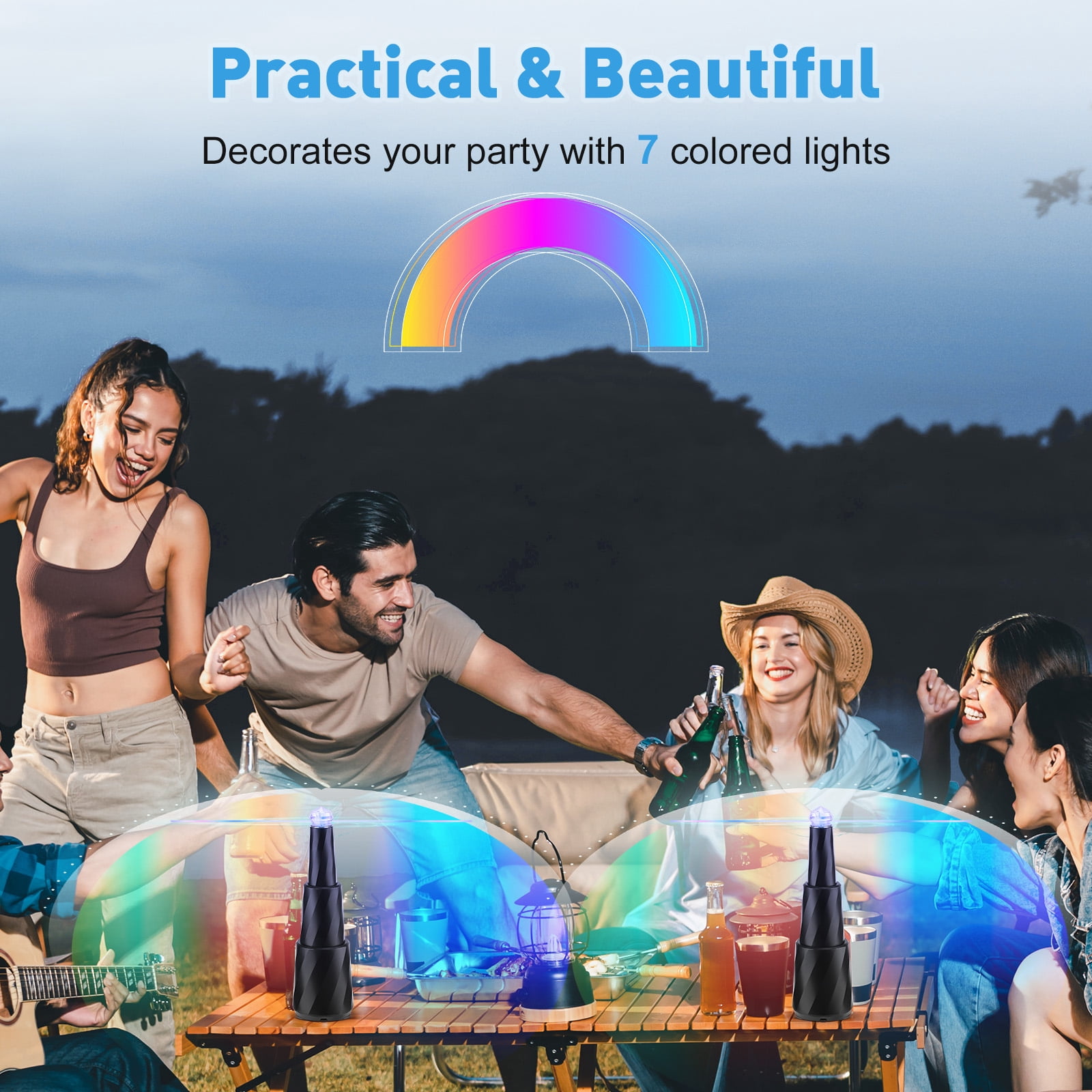 Fly Fans for Table, Retractable Food Fan for Indoor Outdoor Meals, Portable Table Fans with Holographic Blades Keep Flies Away, Batteries Powered for Picnic, Restaurant, Party, Home, BBQ