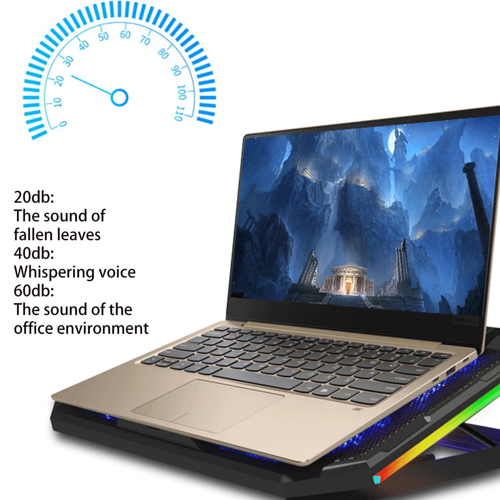 Notebook Radiator Cooling Bracket Riser RGB Light 2x USB Laptop Cooling Holder