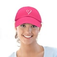 thumbnail image 5 of DALIX Hand Drawn Heart Hat Womens Embroidered Baseball Cap in Hot Pink, 5 of 6