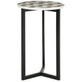 thumbnail image 3 of SAFAVIEH Zaira Contemporary Lacquer End Table, Warm Grey/White, 3 of 4