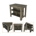 thumbnail image 3 of Cterwk Kitchen Island with 3 Shelves, Wood Top Kitchen Table for Dining Room, Living Room, Brown, 3 of 5