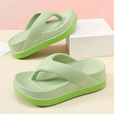 

loyun Trendy Contrast Color Flip Flops - Ultra-Soft Sole Platform Slides - Quick-Dry for Vacation & Beach - Effortless Slip-On Non-slip & Stylish Comfort