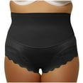 thumbnail image 2 of Cotton Briefs for Women Women High Waisted Hip Lifting Abdominal Tightening and Seamless Waistband Pants Cheeky Underwear for Women Black XXL, 2 of 5