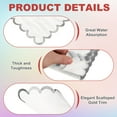 thumbnail image 3 of Uxcell 50 Pcs Scalloped Cocktail Napkins with Gold Foil Edges, 5 x 5 Inch Disposable Scalloped Paper Napkins for Wedding Engagement Anniversary Party Tableware Decorations, White Silver, 3 of 7