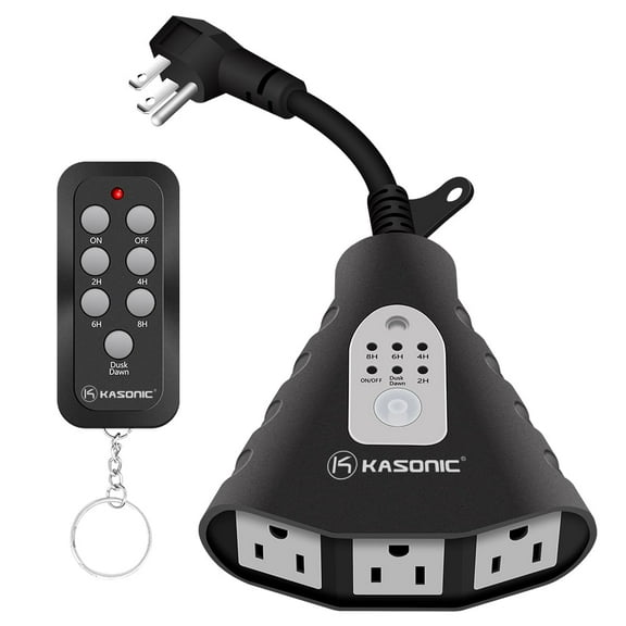 Kasonic Kasonic Dusk To Dawn Timer, 120V 1800 W 3 Outlets 100 Feet Range